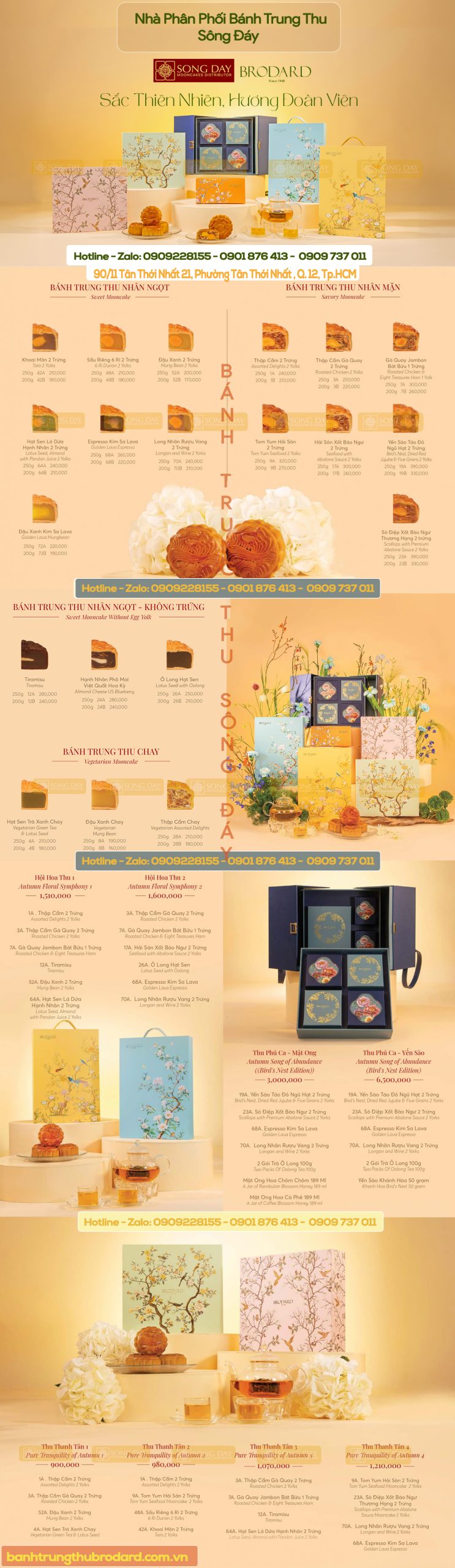 bảng giá bánh trung thu brodard