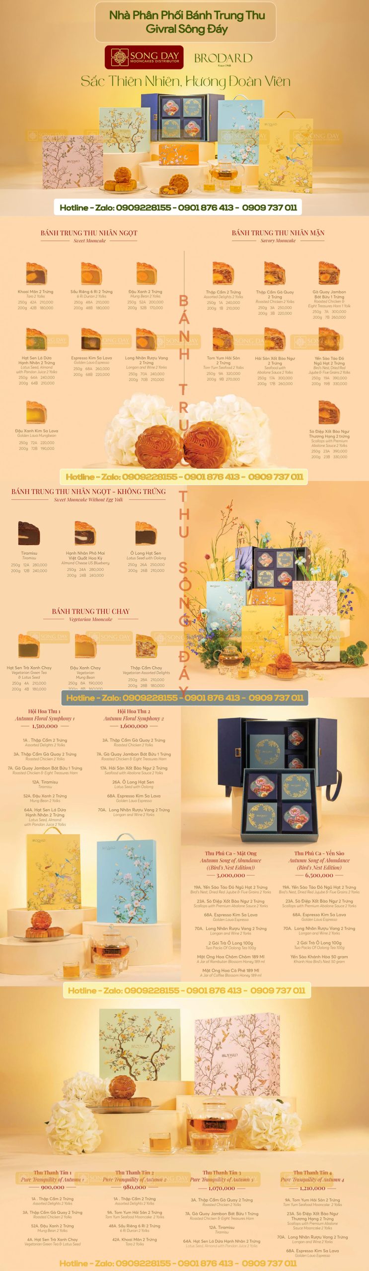 bảng giá bánh trung thu brodard 2025