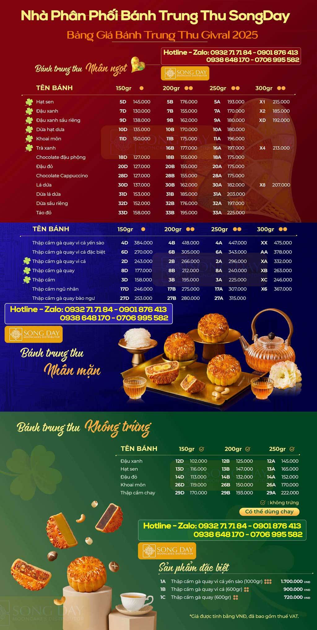 bảng giá bánh trung thu 2025