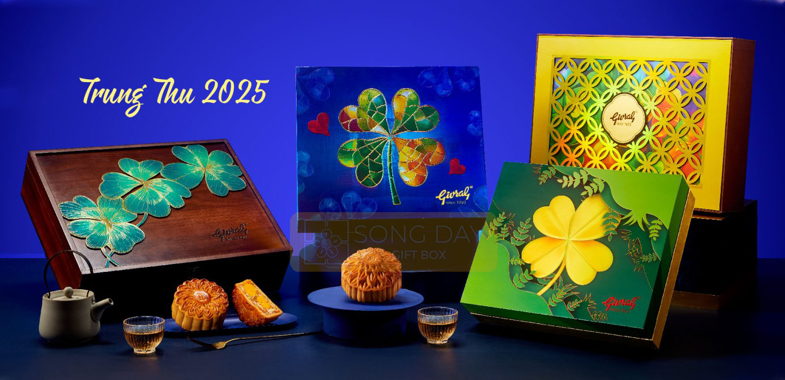 Bộ mẫu hộp bánh trung thu Givral mới nhất