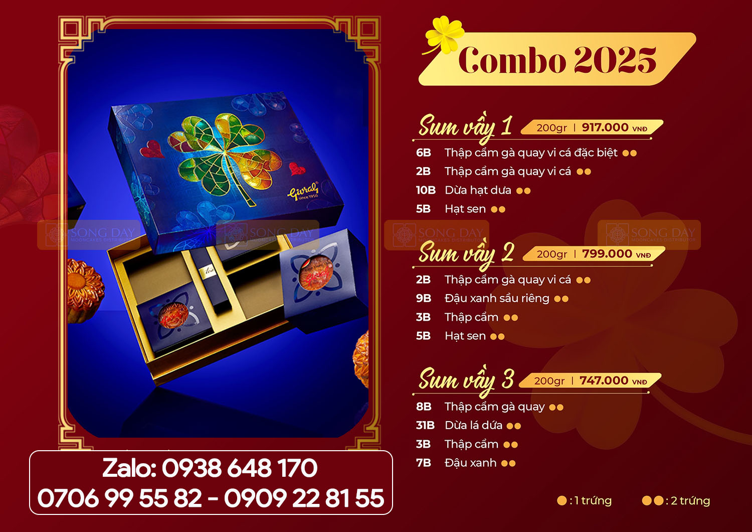 mẫu hộp combo sum vầy bánh trung thu givral