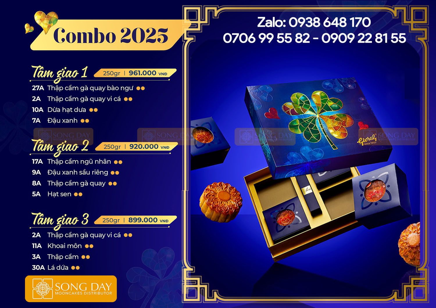 Combo bánh trung thu givral bộ tâm giao