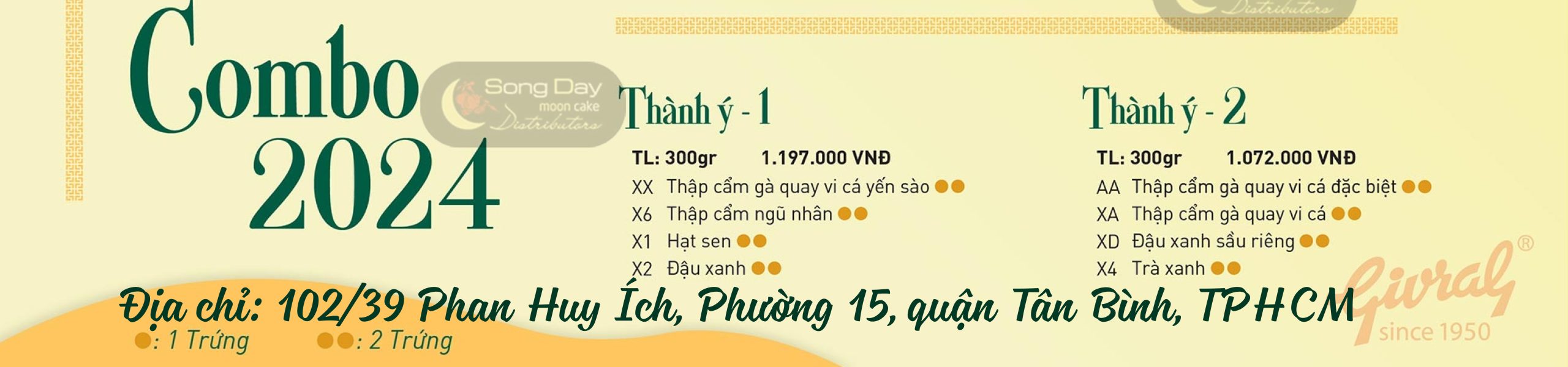 bảng giá hộp thành ý bánh trung thu givral